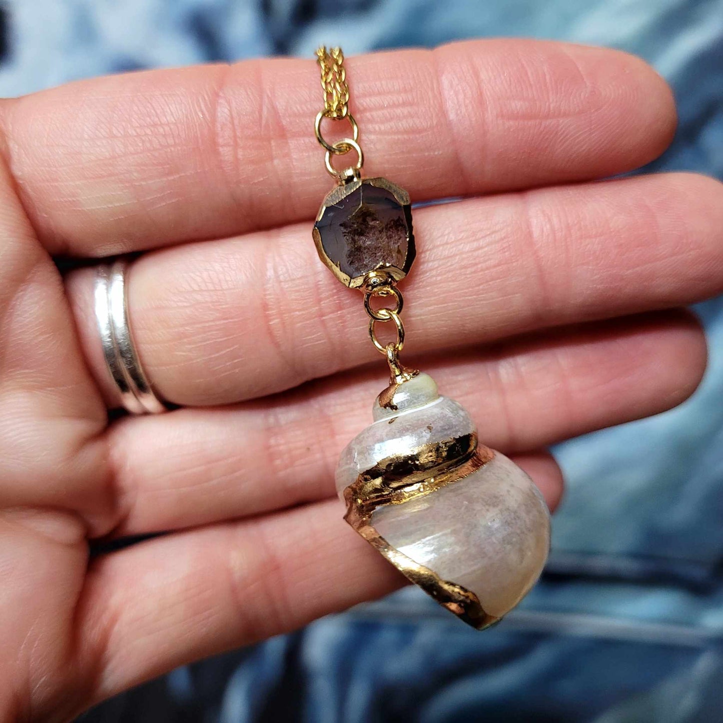 Pendentif Aurora - Agate bleue