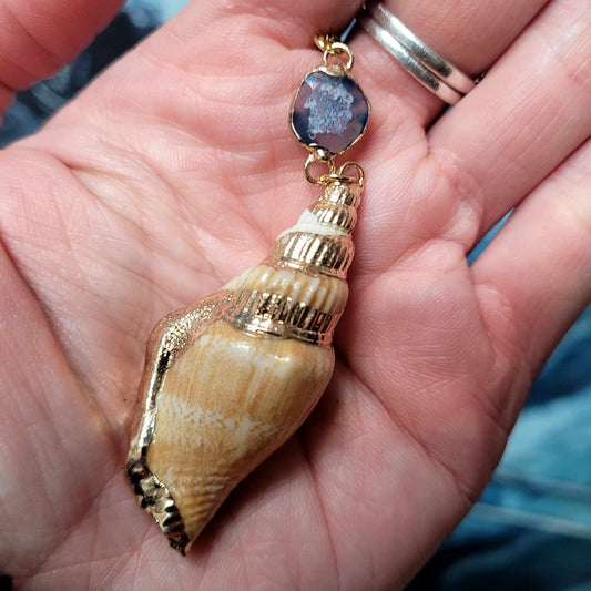 Pendentif Mélusine - Agate bleue