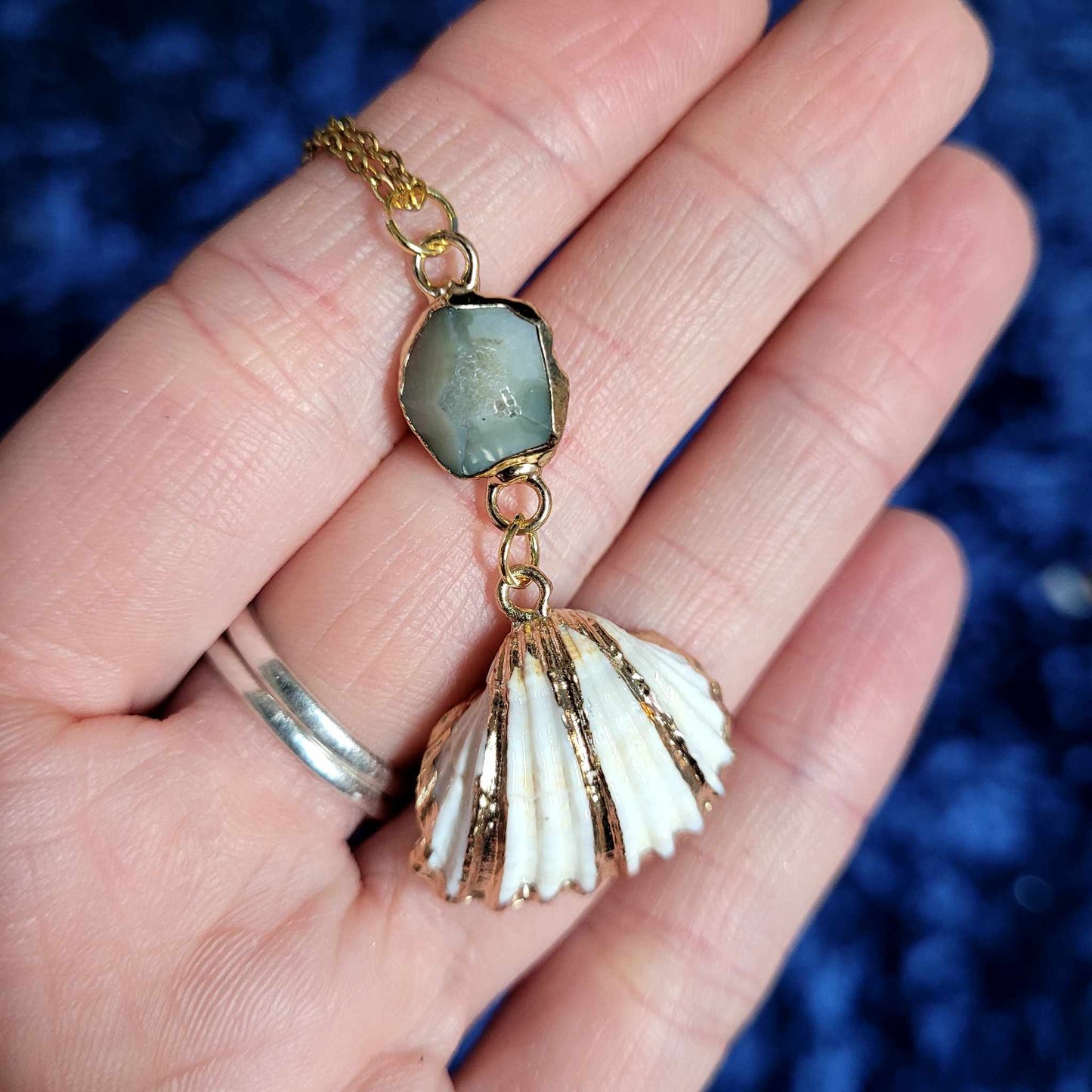 Pendentif Ondine - Agate verte