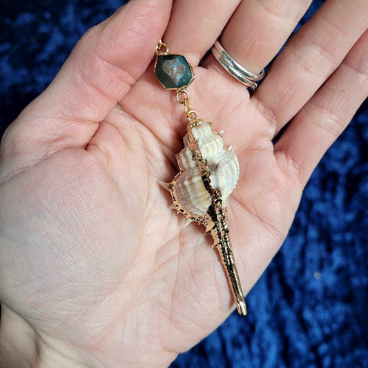 Pendentif Sirène - Agate verte