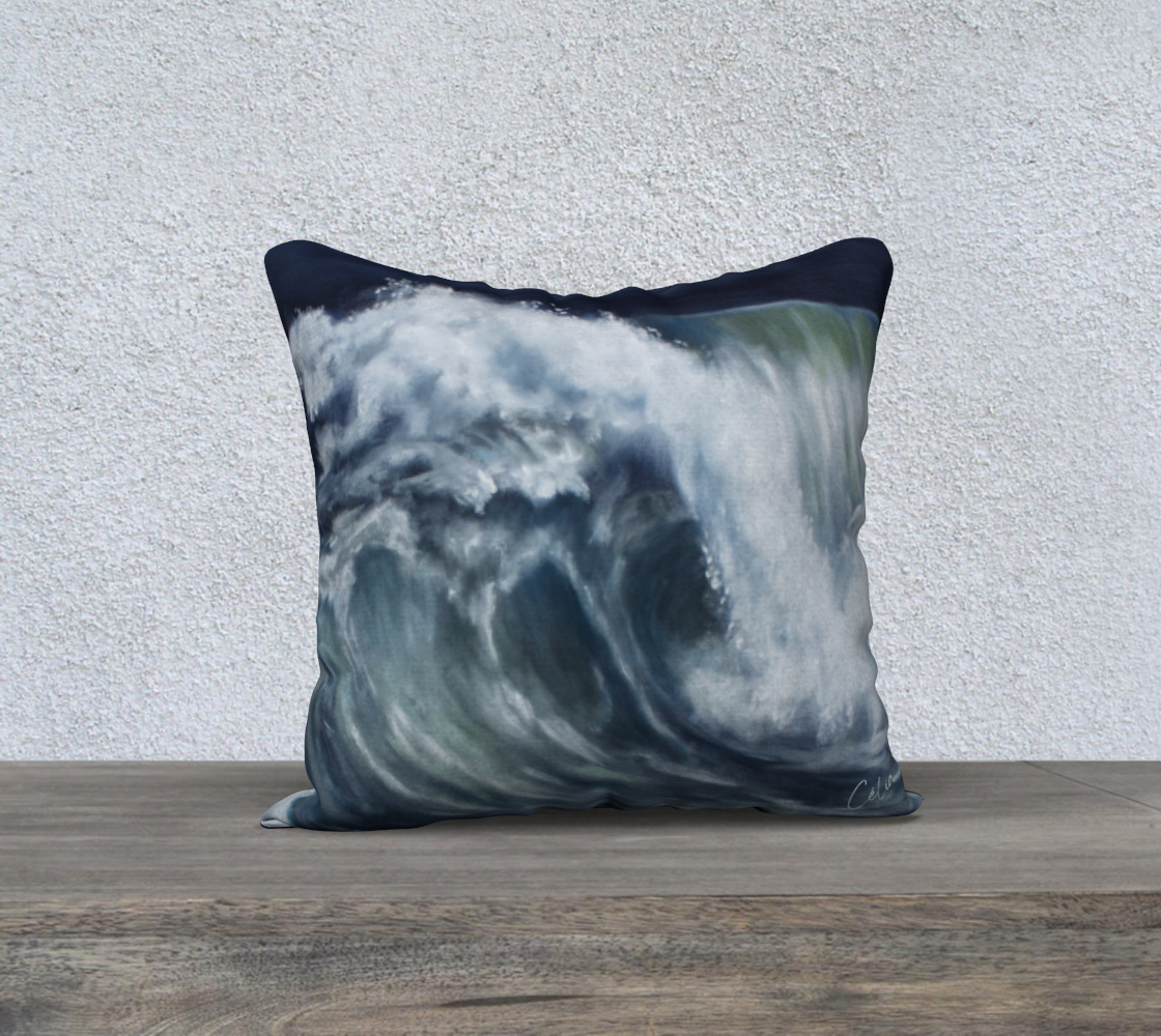 Housse de coussin 18x18po - Déferlante