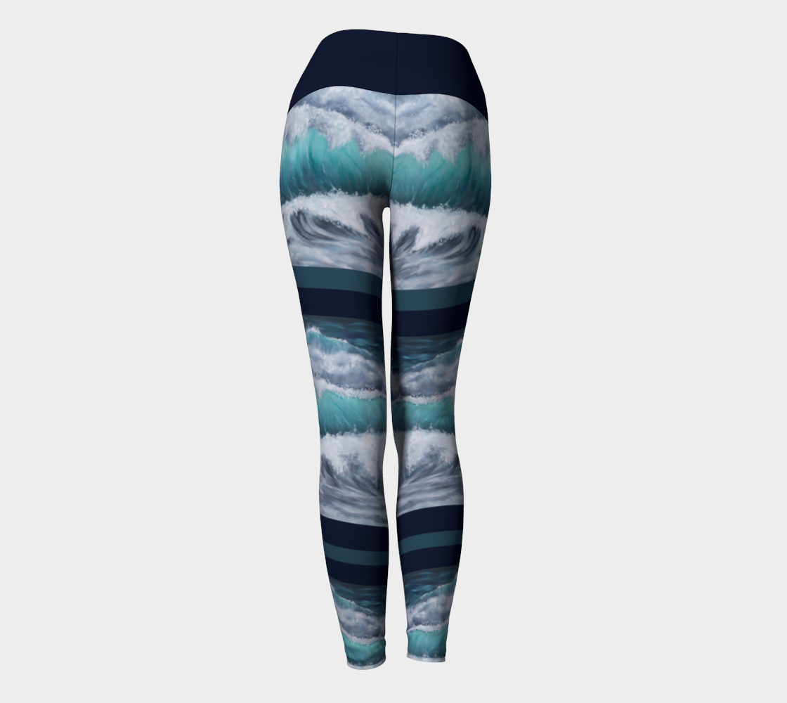 Legging yoga - (Long) En eaux Turquoises