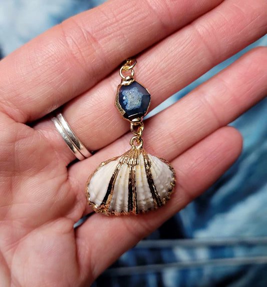 Pendentif Ondine - Agate bleue