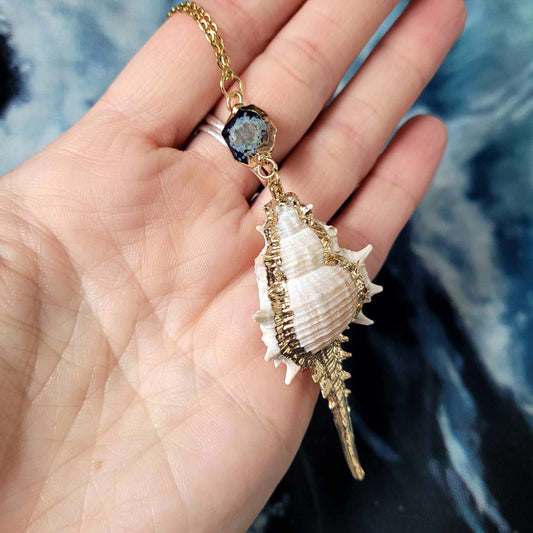 Pendentif Sirène - Agate bleue