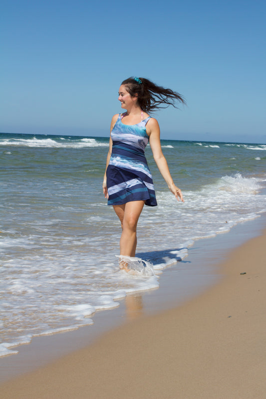 Robe évasée - En eaux turquoises Modèle 1