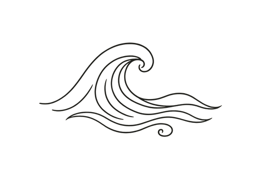 une petite vague dessinée sur fond transparent