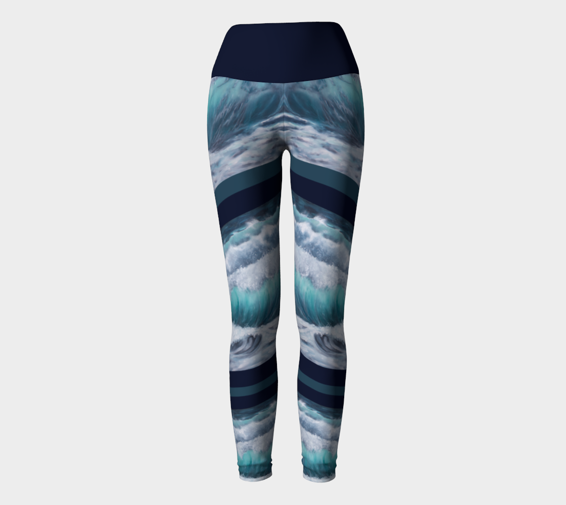 Legging yoga - (Long) En eaux Turquoises